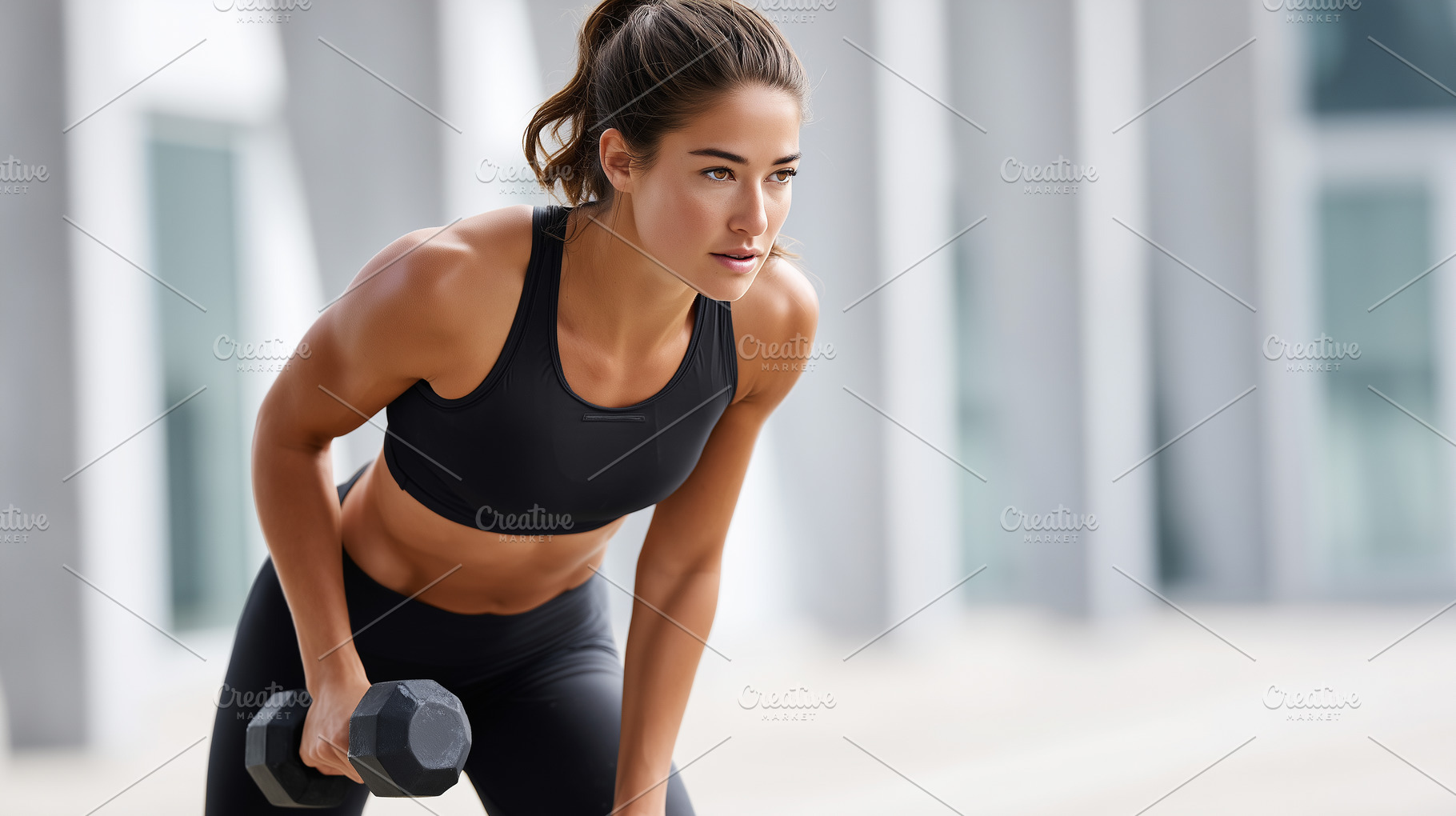 Determined young woman trains with, a Sports & Recreation Photo by MistyDay