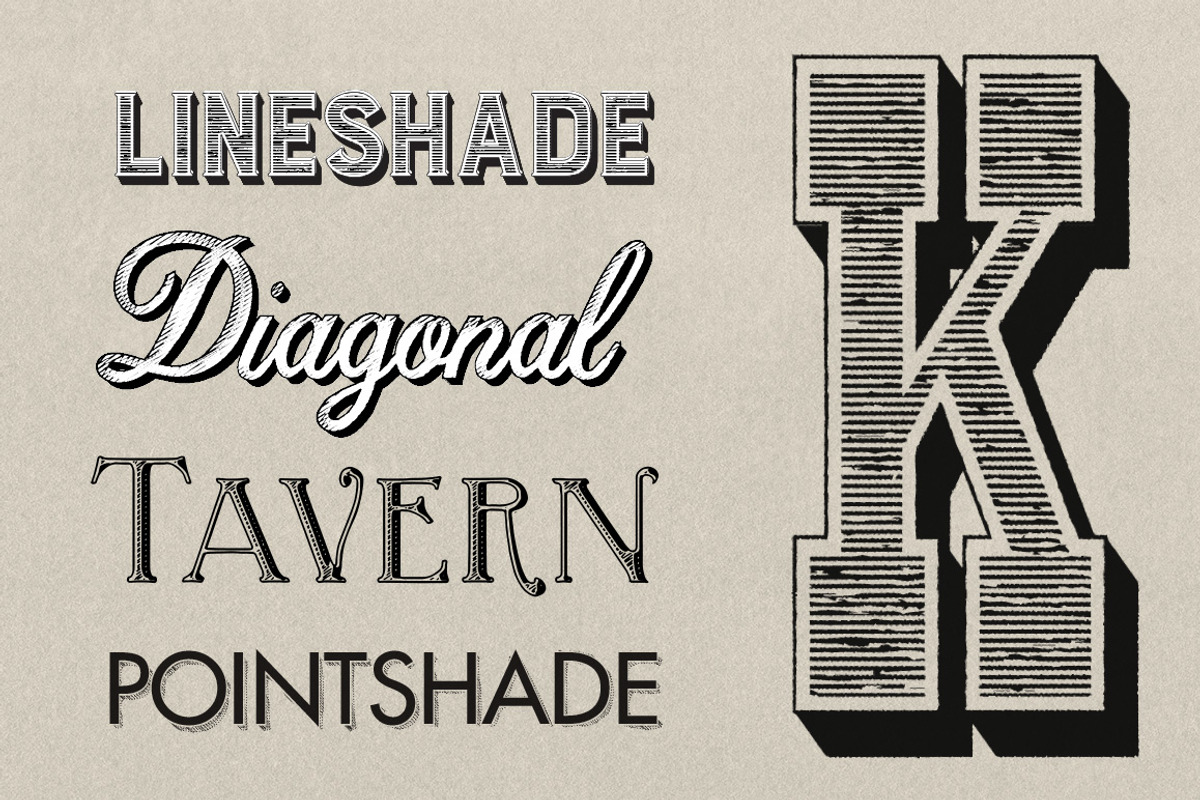 17 Old Type Graphic Styles, a Layer Style Add-On by Type Box (Photo 6 of 9)