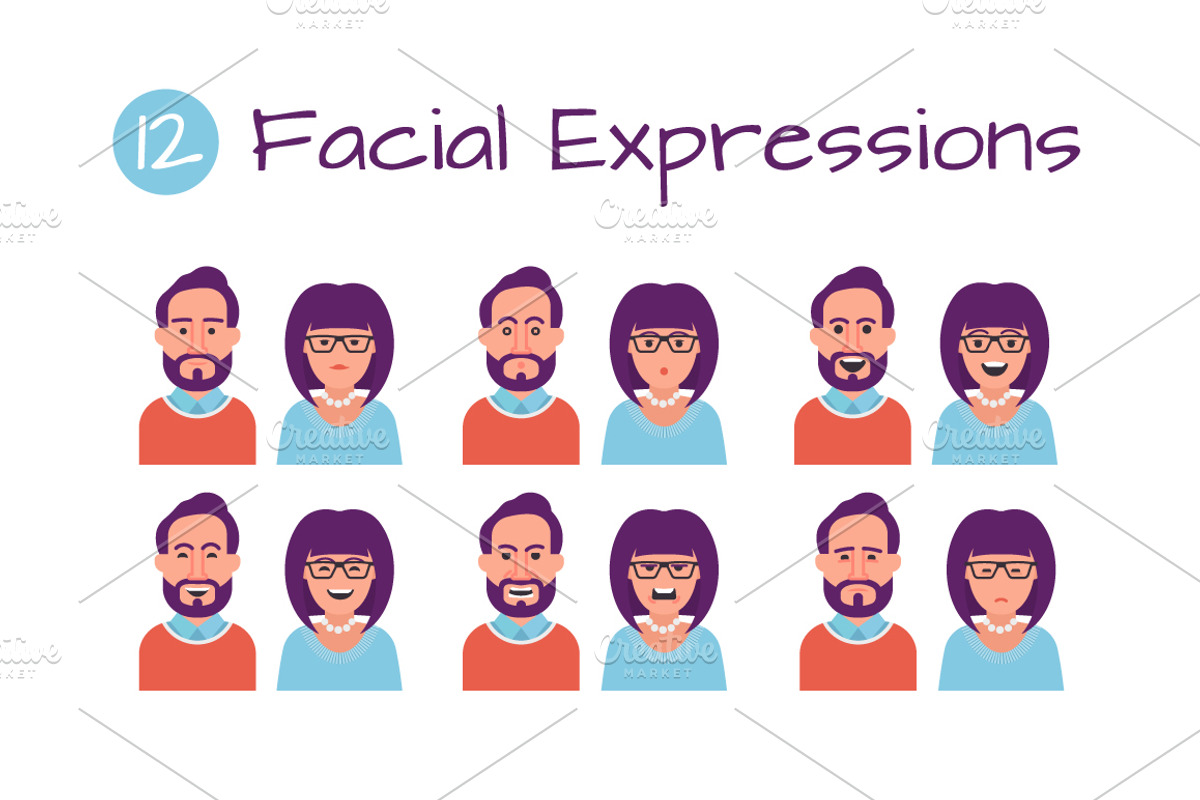 Facial Expression Avatars, a Person Illustration by Rassko (Photo 3 of 4)