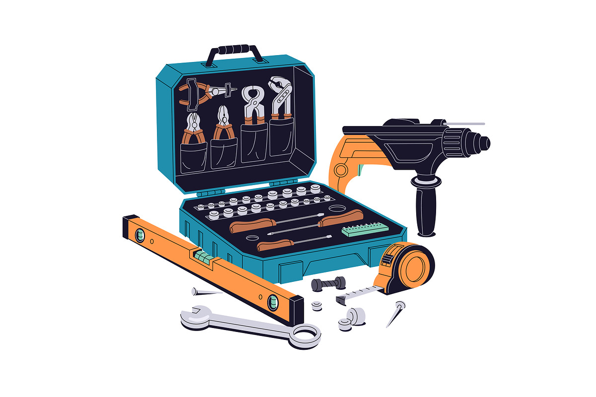 Construction toolkit set, templates, an Object Illustration by PaperTrident (Photo 5 of 8)