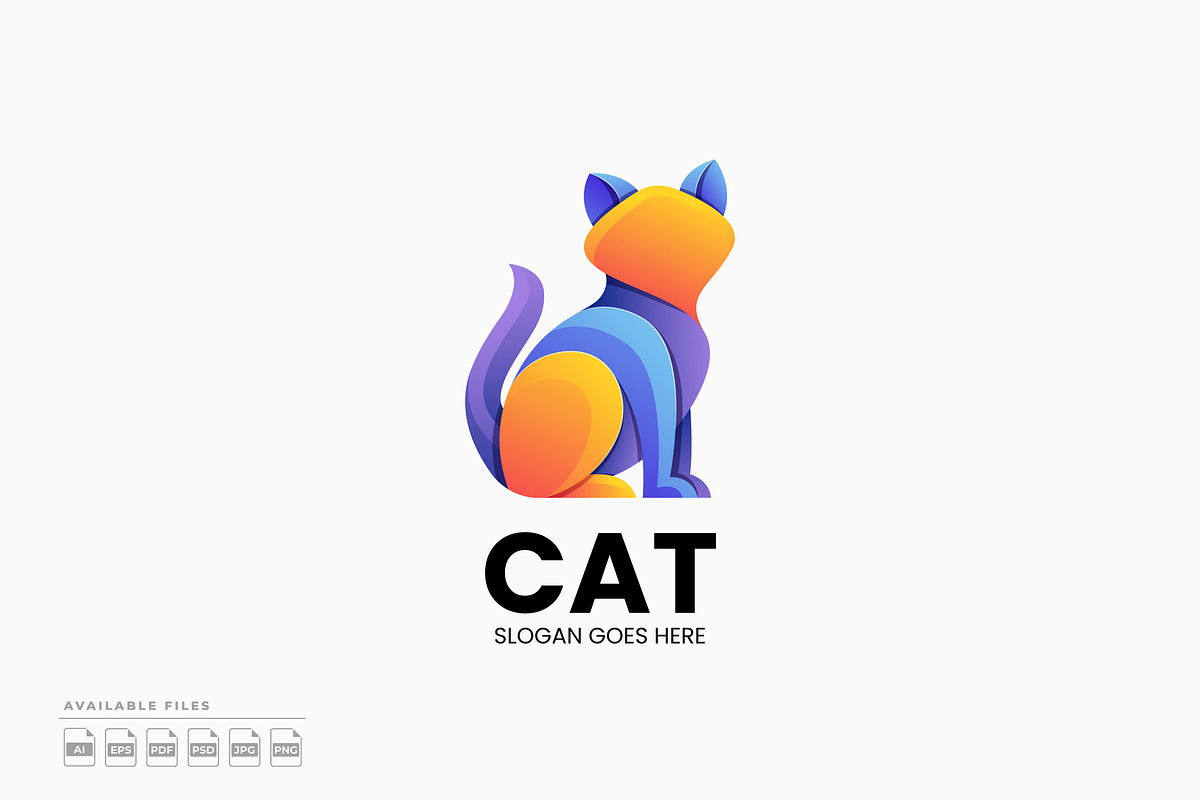 Cat Gradient Colorful Logo, a Branding & Logo Template by Zeer Graphic