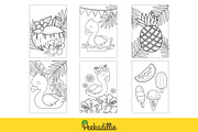 Cute Flamingo Bird Coloring Set, an Animal Illustration by Peekadillie Art (Thumbnail 3 of 3)