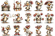 Quirky Spring Duck Clipart, an Illustration by OK Design (Thumbnail 3 of 6)
