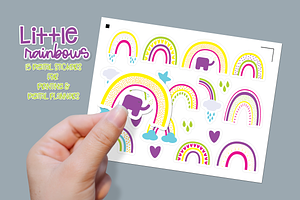 Neon Rainbow Printable Stickers