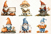 Autumn Gnomes Clipart, an Illustration by DreamCafeArt (Thumbnail 3 of 7)