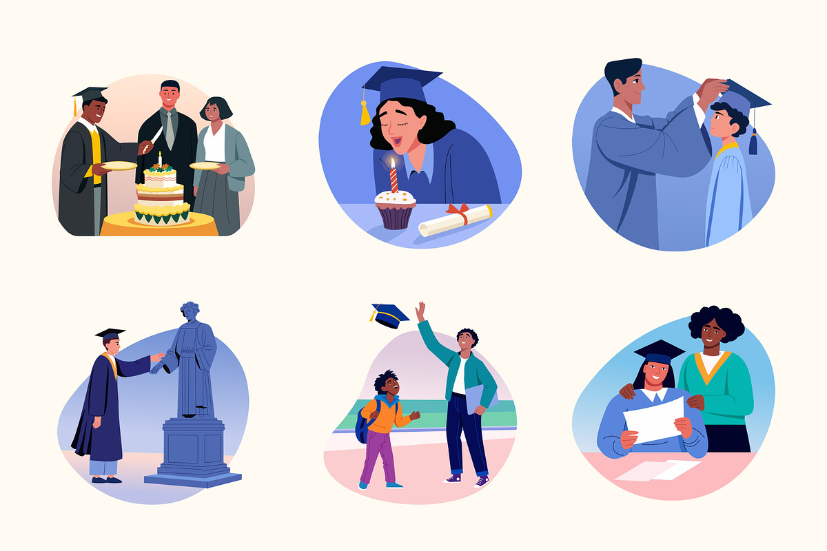 Graduation Illustration Art Set, an Education Illustration by Brickclay (Photo 8 of 10)