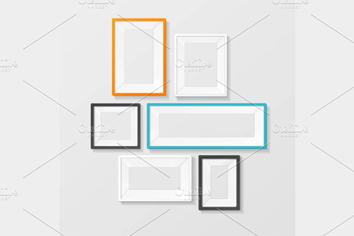 Colorful Picture Frame Template Set, a Decorative Illustration by ...