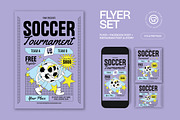 Purple Soccer Tournament Flyer Set, a Flyer Template by graphicook (Thumbnail 1 of 3)