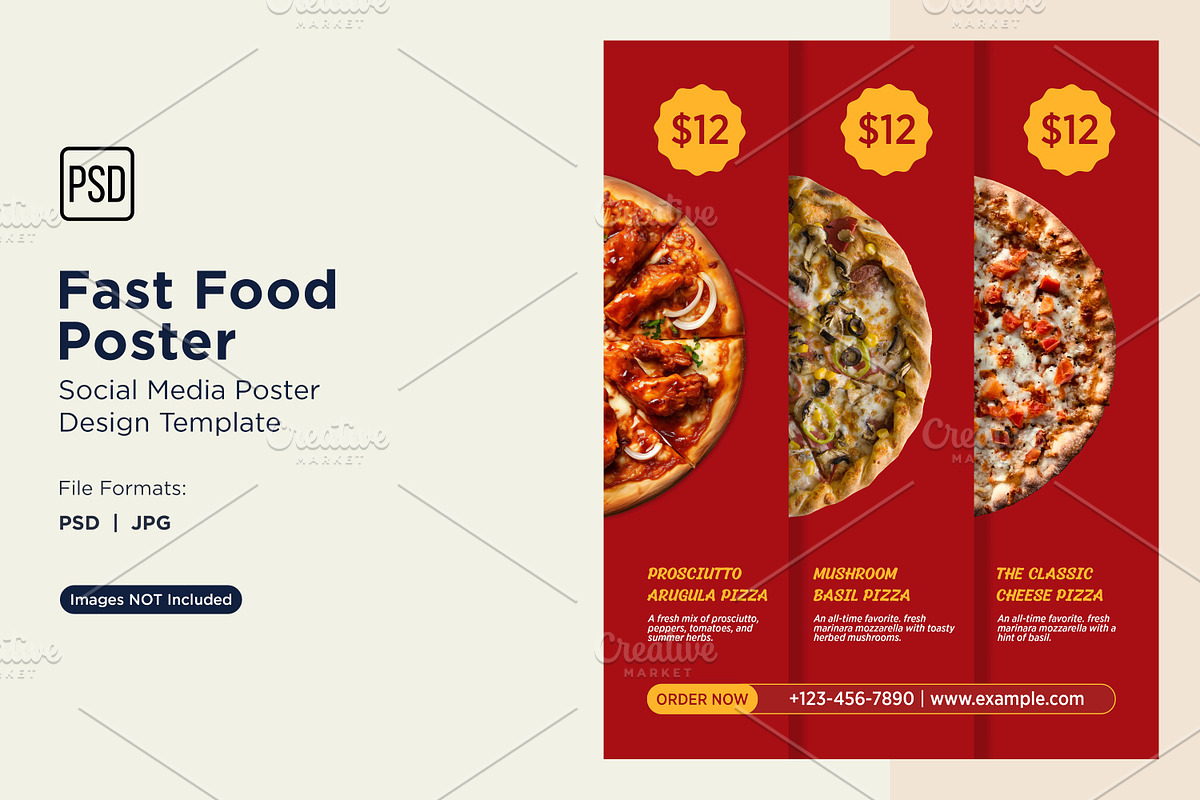 Fast Food Poster Design Template 98, a Social Media Template by shahsoft (Photo 1 of 2)