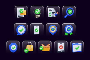 Check 3D Icons