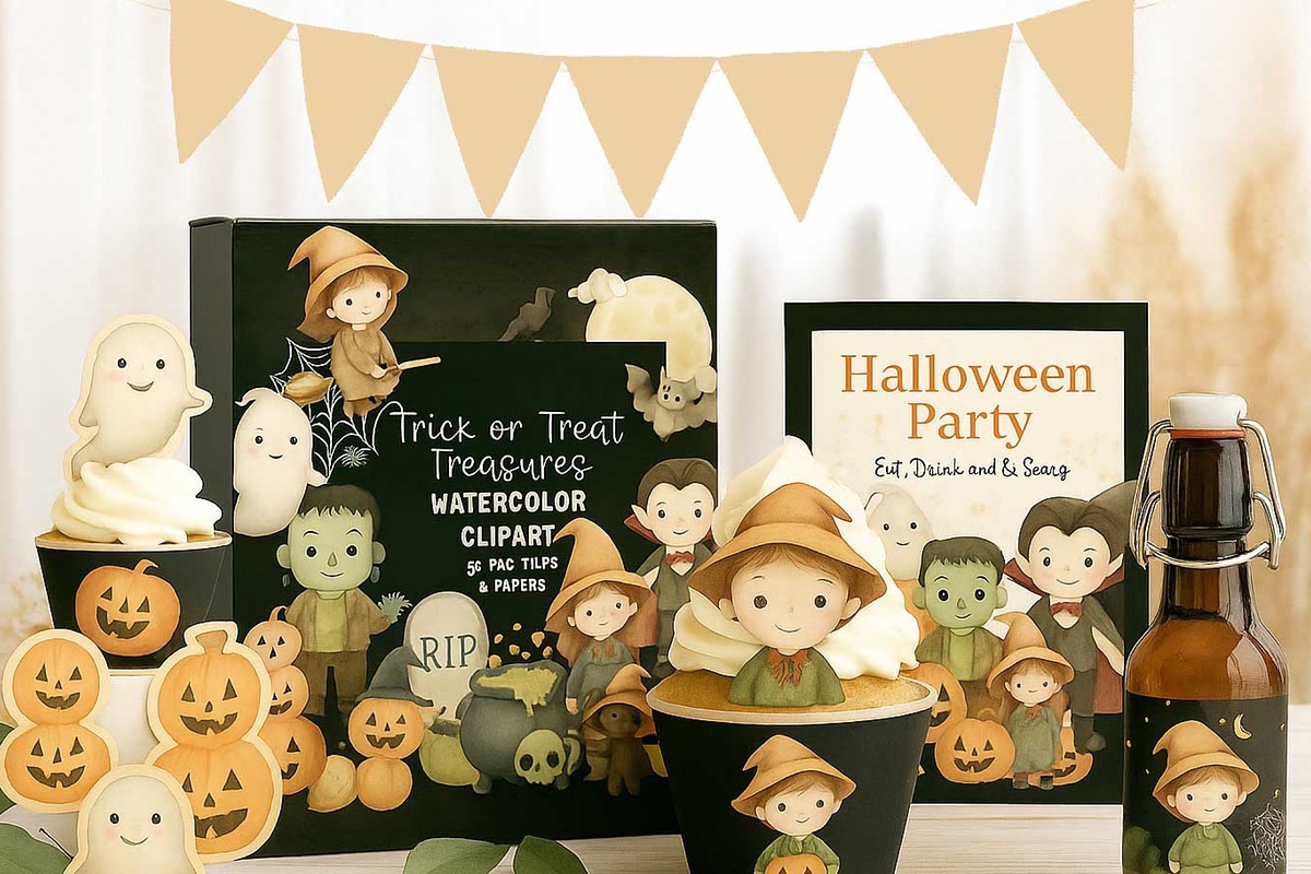 Halloween Watercolour Clipart, an Object Graphic by Digidesignresort (Photo 5 of 5)