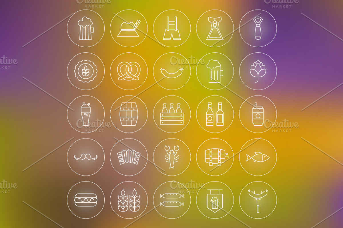 Oktoberfest Line Art Icons, an Outline Icon by Anna_leni (Photo 4 of 6)