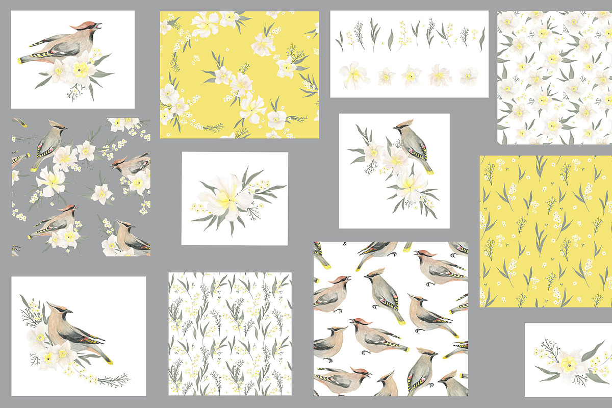 Watercolor painting floral patterns, a Pattern Graphic by ramika (Photo 2 of 5)
