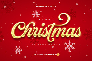 Merry Christmas Gold Text Effect