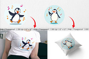 Dancing Penguin Clipart, a Graphic by Artnoy (Thumbnail 2 of 5)