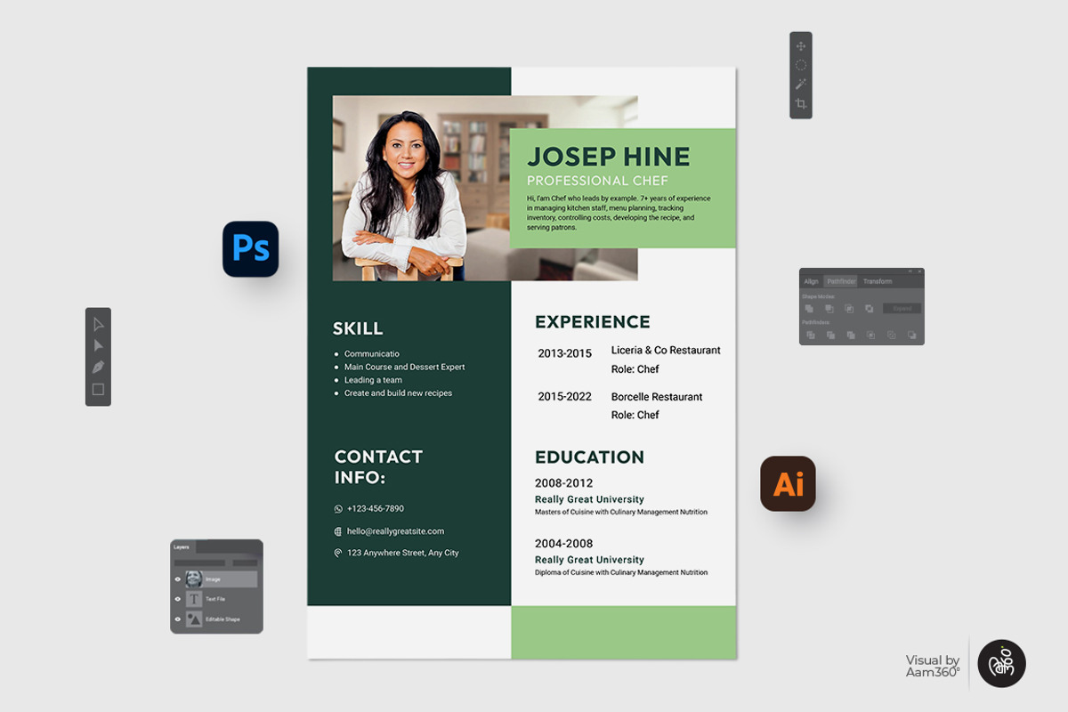 Professional Resume Template, a Flyer Template by Aam360