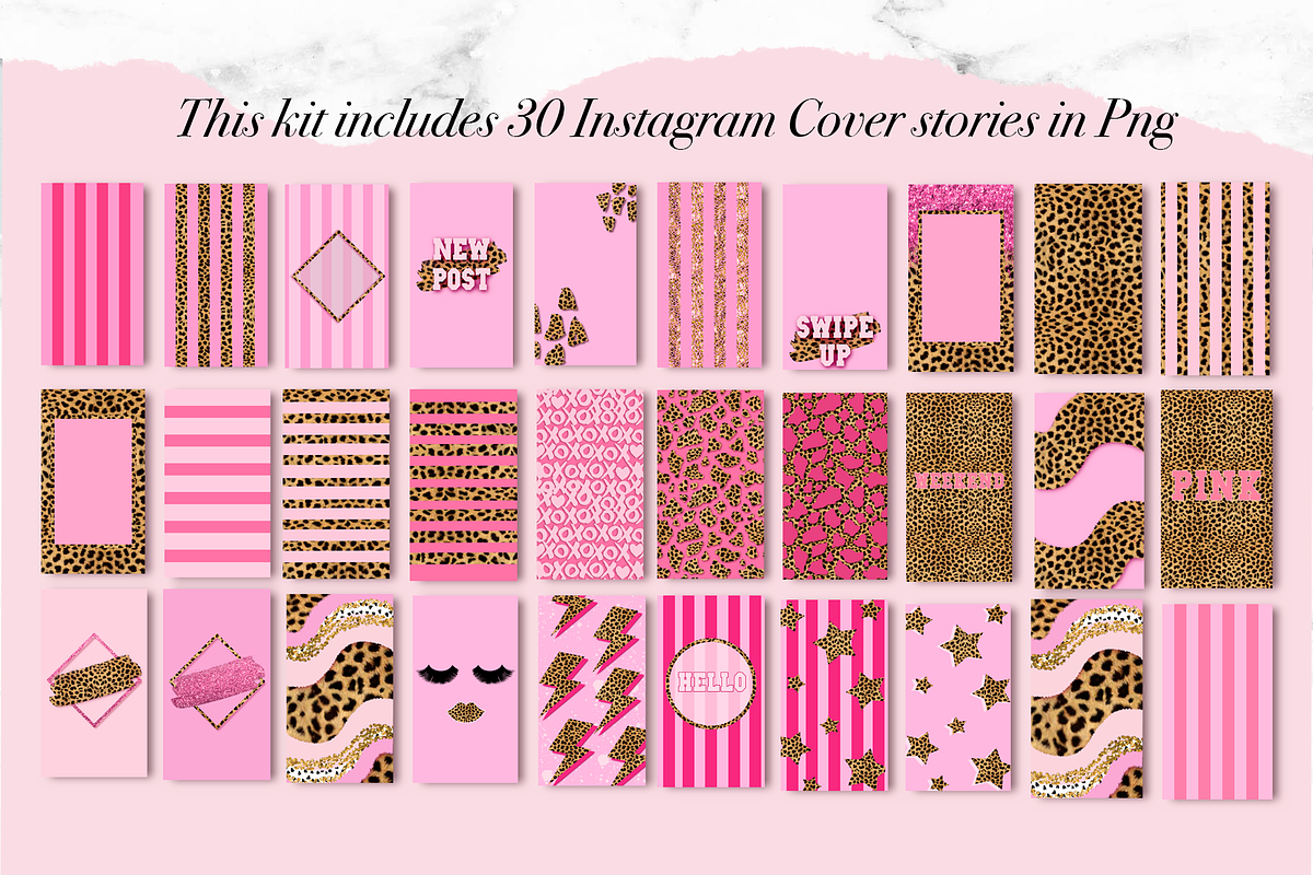 80 Template Pink Cheetah Instagram, a Social Media Template by The GG Shop (Photo 2 of 7)