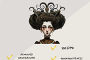 VICTORIAN WOMEN SURREAL CLIPART PACK, a Person Illustration by Daring Digies (Thumbnail 8 of 10)
