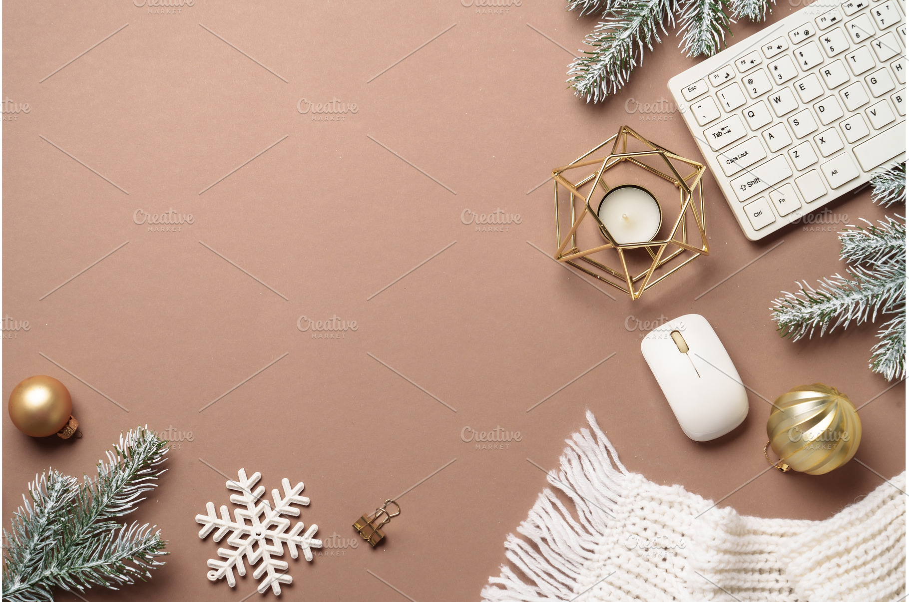 Winter office workspace background., a Holiday Photo by Nadia-nb