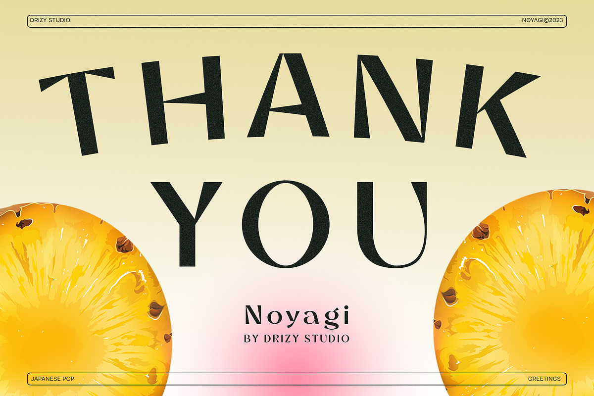 Noyagi - Vintage Japanese Pop Font, a Sans Serif Font by Drizy (Photo 10 of 10)