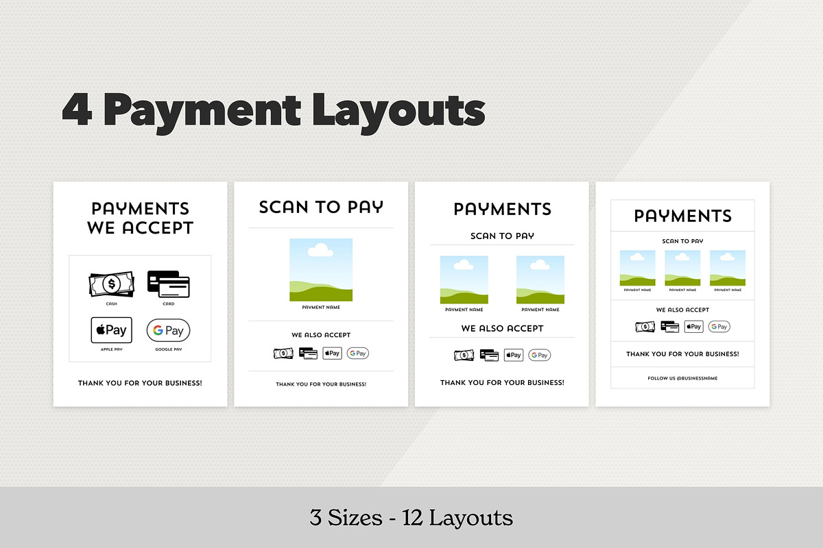 Scan to Pay Sign Package for Canva, a Flyer Template by Dandymark (Photo 6 of 8)