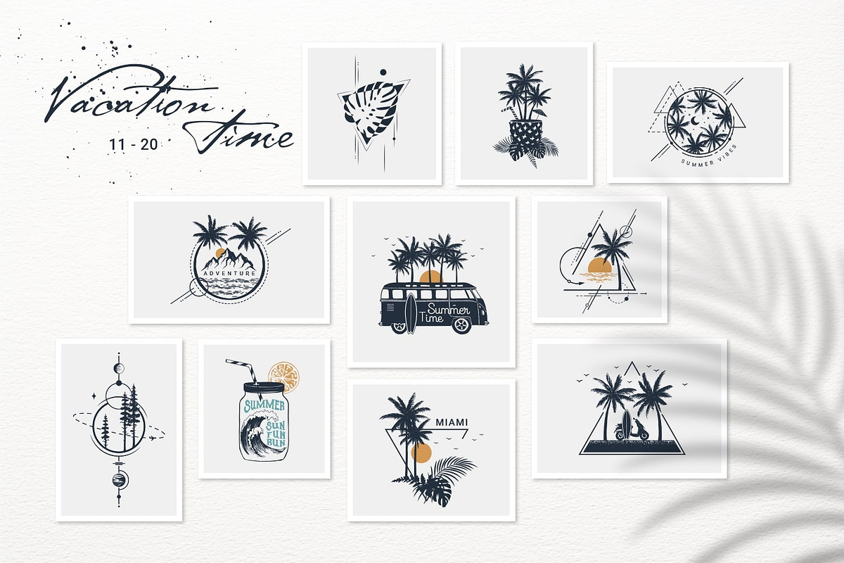 Vacation Time. 50 Logos & Badges, an Illustration by Cosmic Store (Photo 7 of 11)