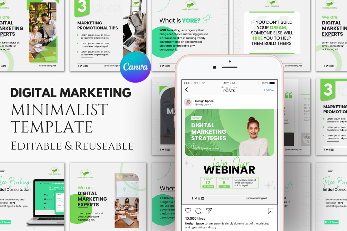 Digital Marketing Instagram Template, a Social Media Template by Design Space