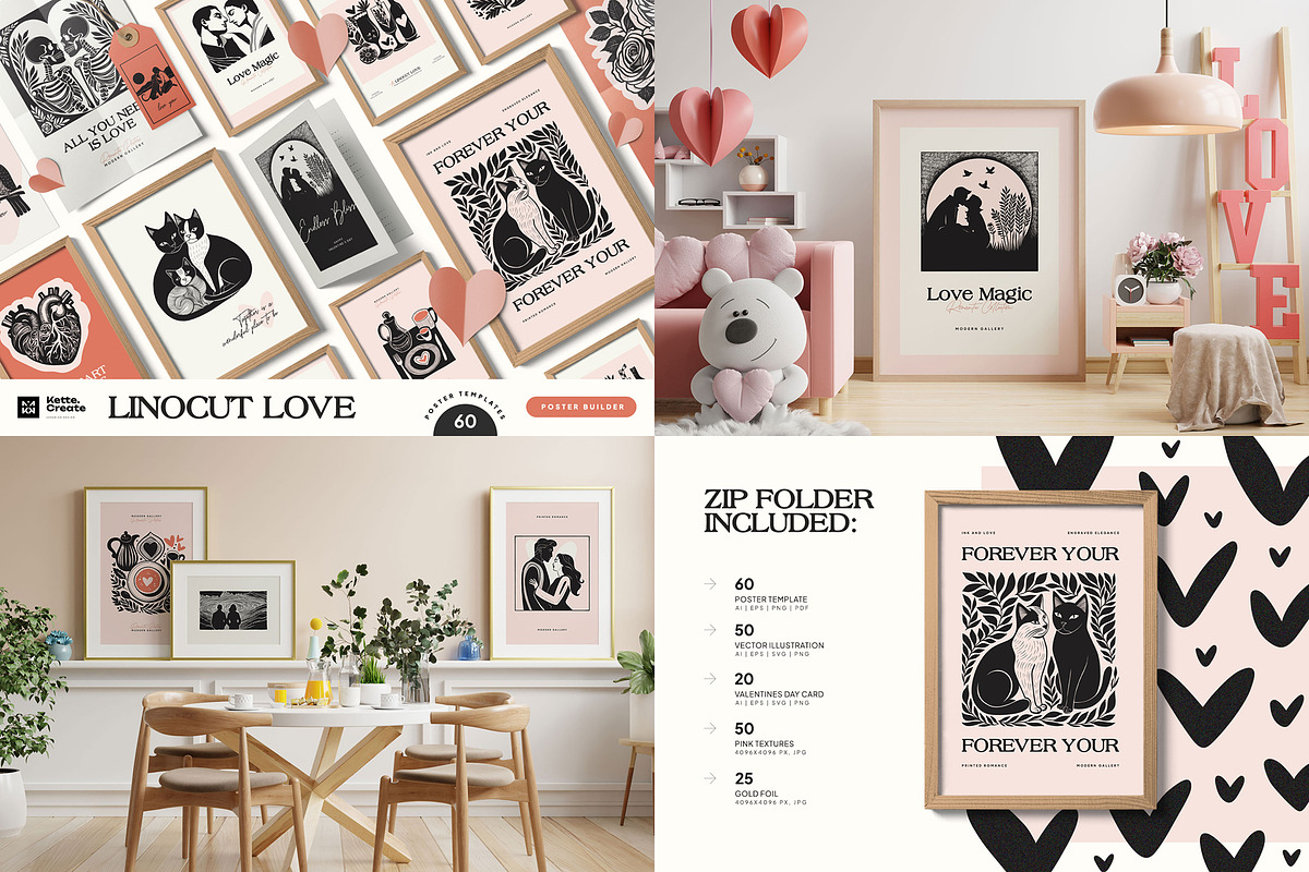 Linocut Poster Bundle | 11 in 01, an Object Graphic by KetteCreate (Photo 11 of 12)