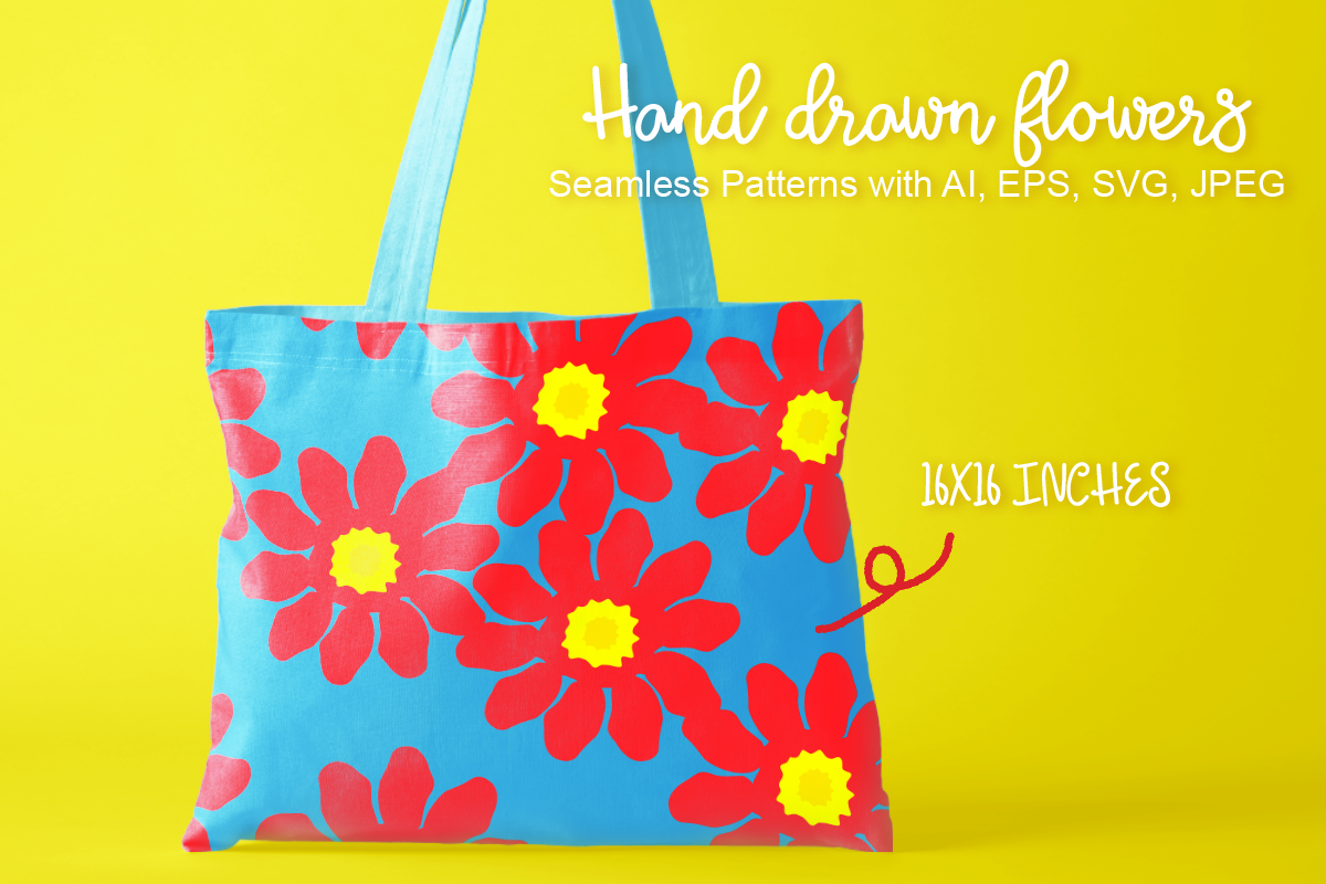 Hand drawn flowers, seamless pattern, a Pattern Graphic by VL Shop (Photo 3 of 5)