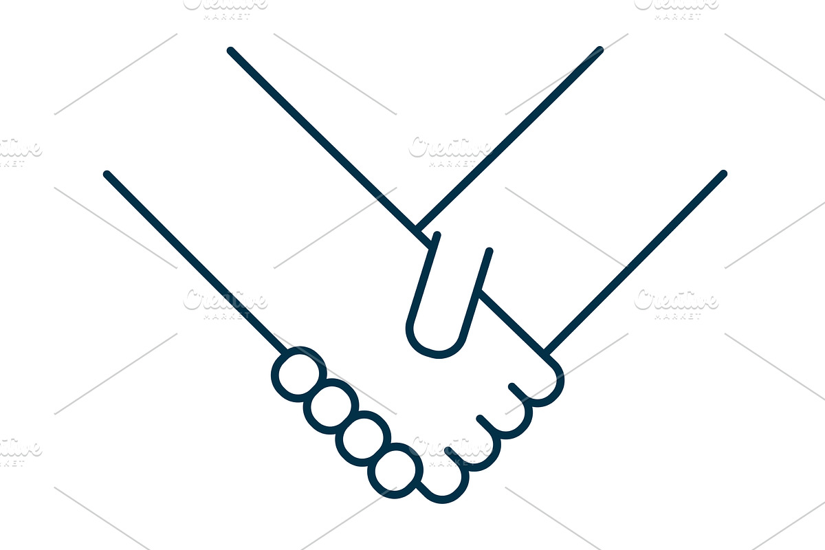 Two hands clasped in handshake, an Object Graphic by sceptical cactus