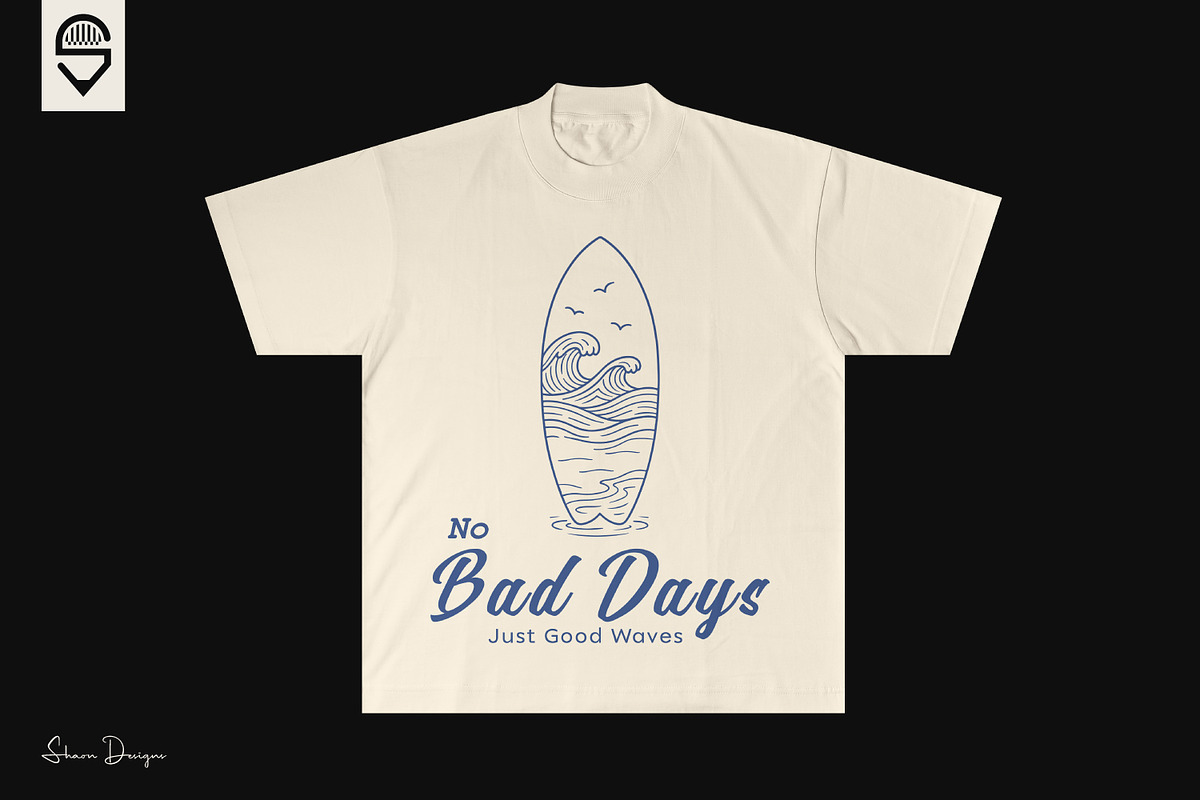 Minimalist surfboard ocean line art, a Graphic by shaondesigns (Photo 4 of 4)