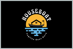 House Boat Logo, a Branding & Logo Template by Atlantis X Nurman Arbai