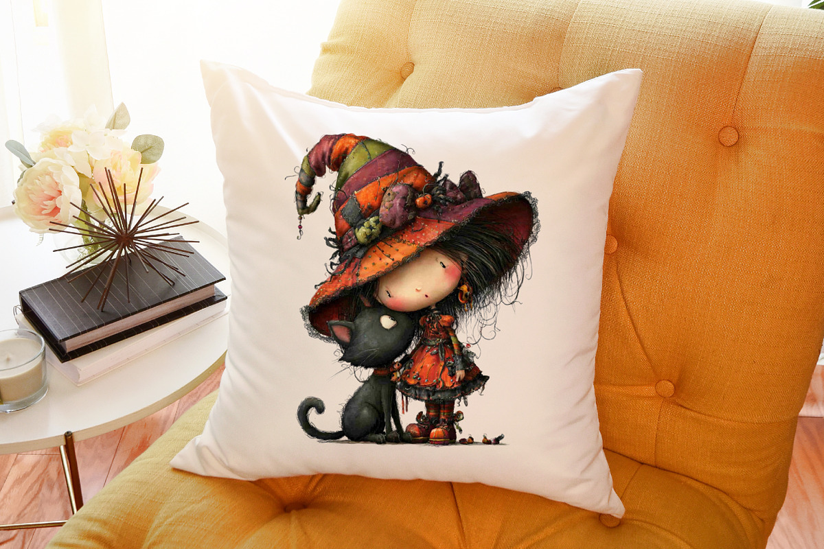 Quirky Halloween Witch Clipart Bundl, an Illustration by Sublimation Artist (Photo 6 of 6)