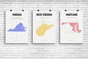 U.S. State Maps Line Art Poster set1, an Illustration by MaximGertsen (Thumbnail 6 of 7)