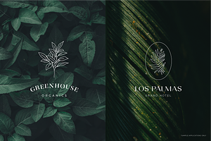 Floral Logo Line Art Set