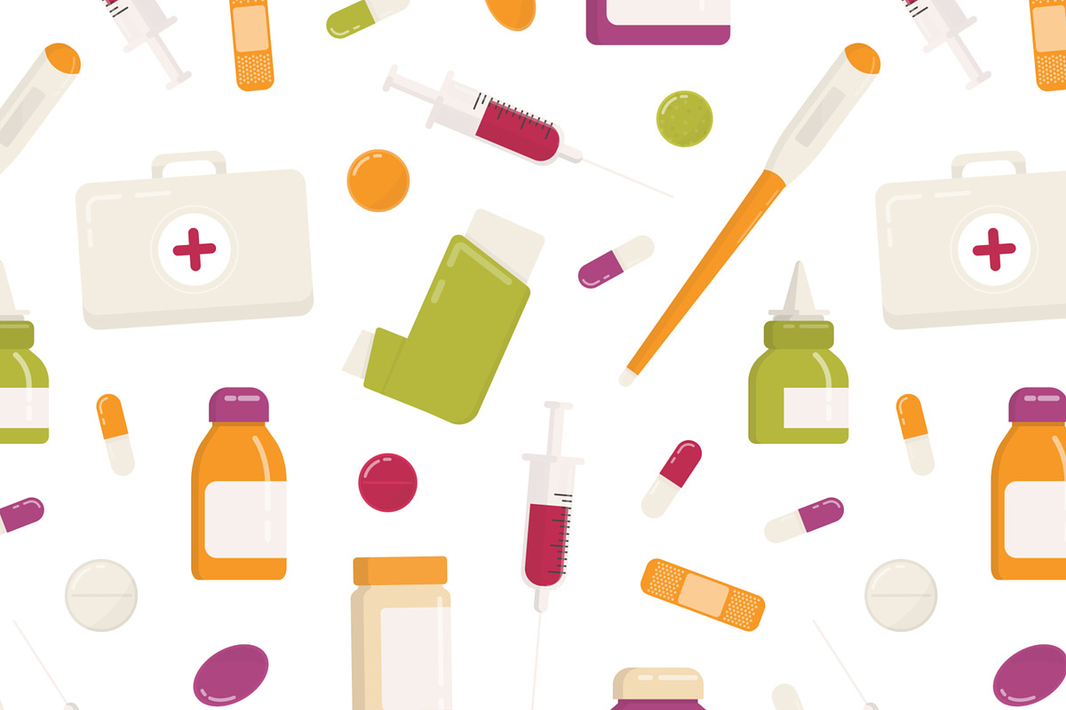 Pills and drugs set, backgrounds, a Healthcare Illustration by Good Studio (Photo 5 of 8)