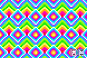 Flat Seamless Pixel Neon Pattern, a Pattern Graphic by MISS CHATZ (Thumbnail 1 of 4)