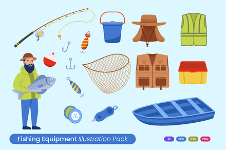 Fishing Equipment Illustration Pack