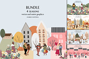 50% off! Four Seasons Bundle!, a Seasonal Illustration by LyubovZaytseva (Thumbnail 1 of 9)