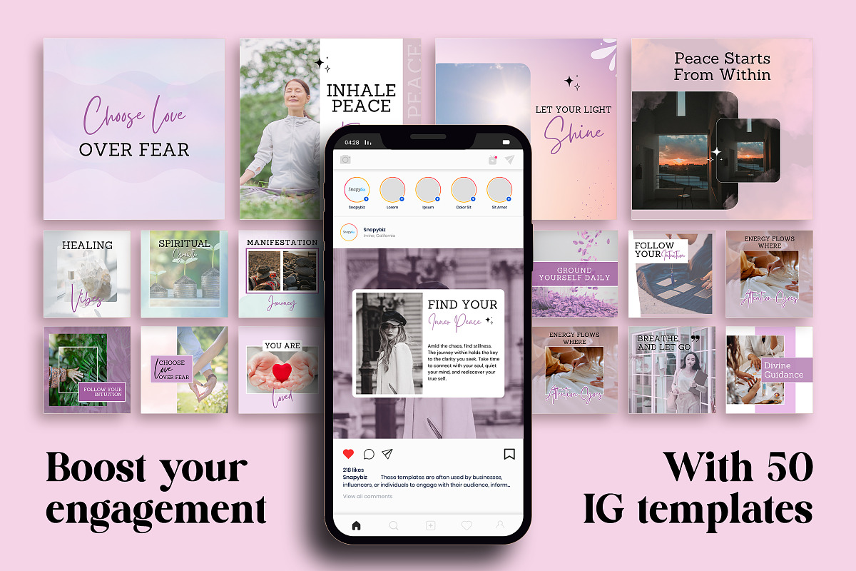 Spiritual Instagram Canva Post, a Social Media Template by Snapybiz