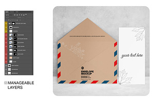 Kraft Envelope And 4x6 Card Mockups