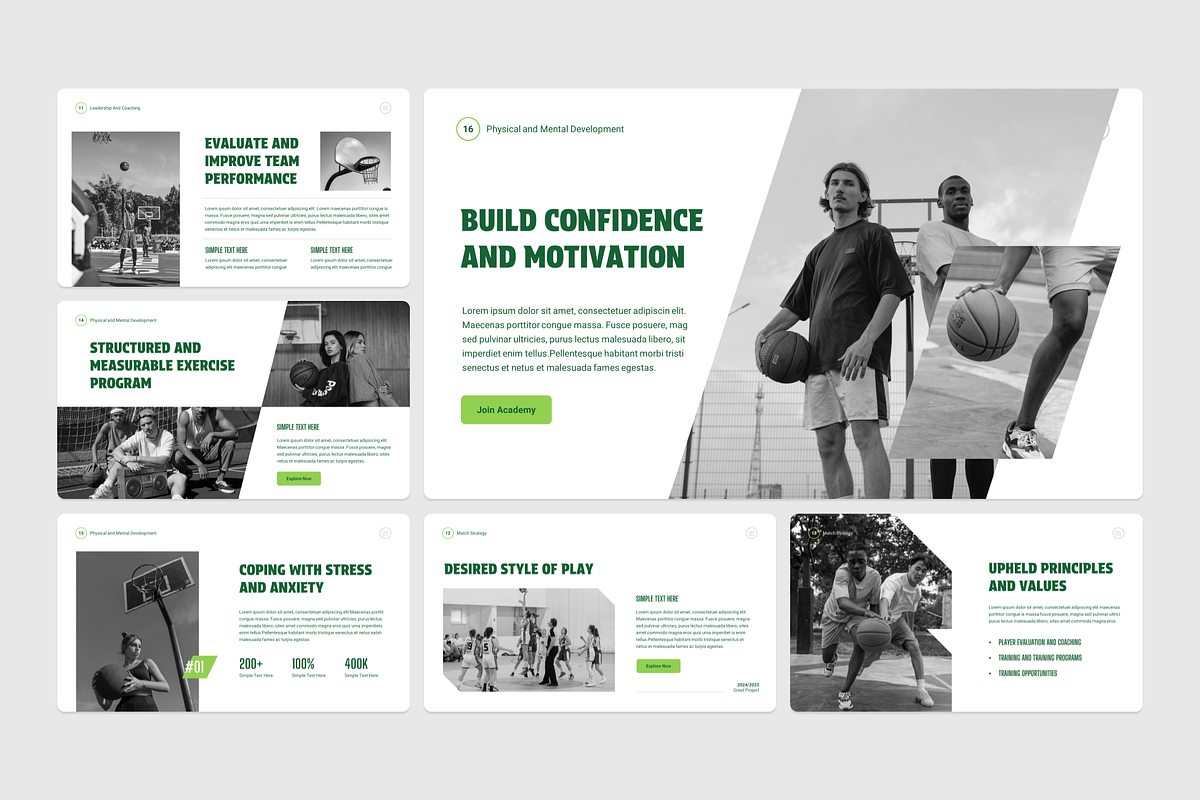 Basketball Sport PowerPoint Template, a Presentation Template by YossyOneStd (Photo 5 of 6)