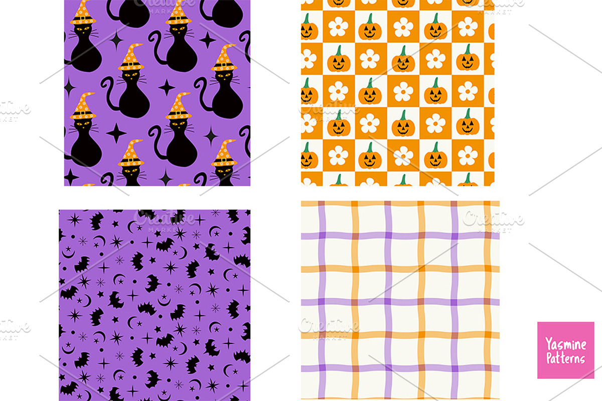 Groovy Halloween Patterns Collection, a Pattern Graphic by Yasmine Patterns (Photo 5 of 7)