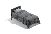 White Wooden Bed Set 3D Model, an Object 3D Model by rebrandy (Thumbnail 8 of 10)