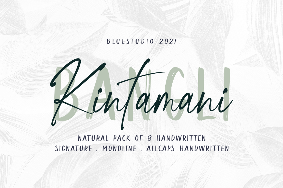 Bangli Kintamani 8 Handwritten Fonts, a Script Font by Bluestudio (Photo 1 of 12)