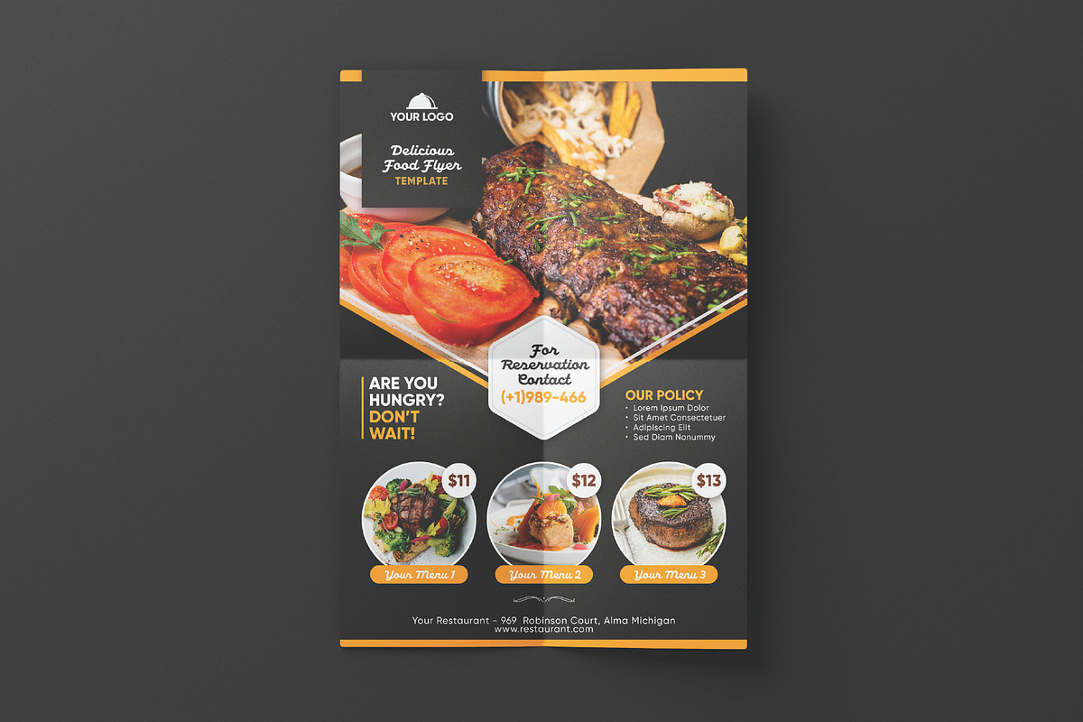 Sale food flyer design template, a Flyer Template by Workhu (Photo 1 of 3)