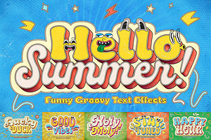 Groovy Cartoon Text Effects, a Layer Style Add-On by Andrew Skoch Design