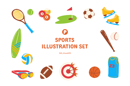 Sports Illustration Set, a Sport Illustration by peterdraw