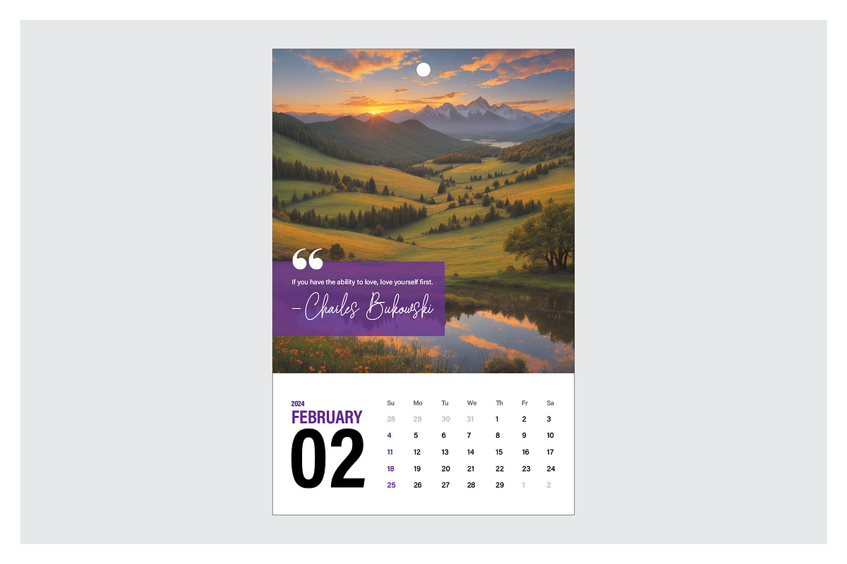 2024 Tabloid Calendar with Quotes, a Poster Template by CreativPurpose (Photo 3 of 13)