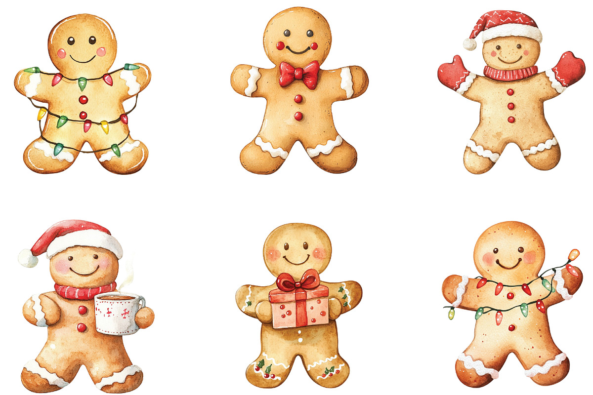 Christmas Gingerbread Man Cookie, an Illustration by CraftArtStudio (Photo 2 of 6)